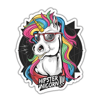 Hipster Unicorn - Stickefy