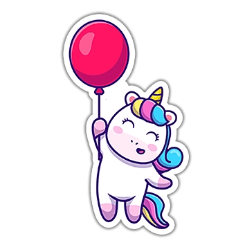 Balloon Unicorn Sticker - Stickefy